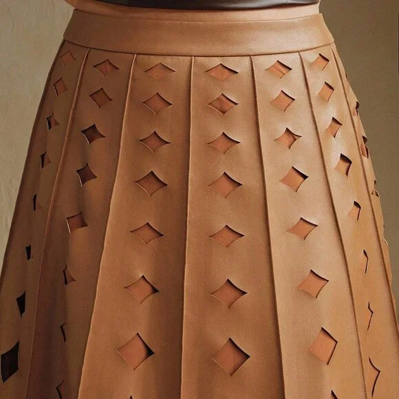 Coffee Brown Elegant Women's Skirt